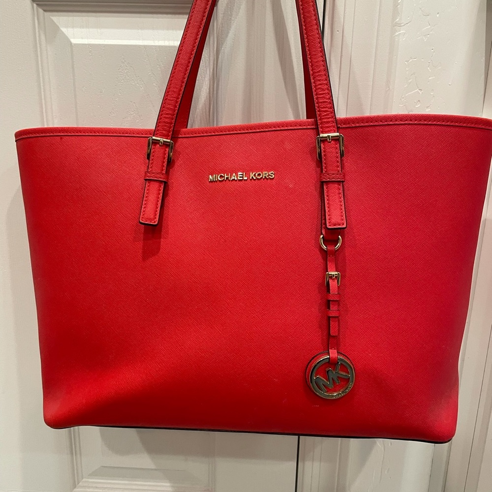Michael Kors - Red 15” Laptop Tote Bag